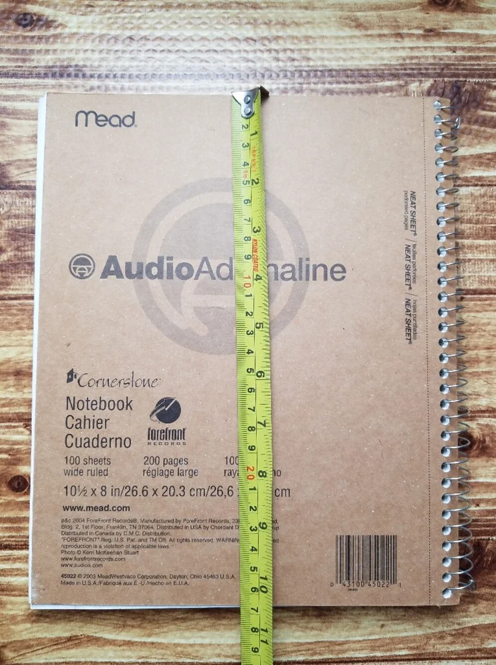 Audio Adrenaline Spiral Notebook Set Wide Ruled Sheets 2004 Christian Music Y2K